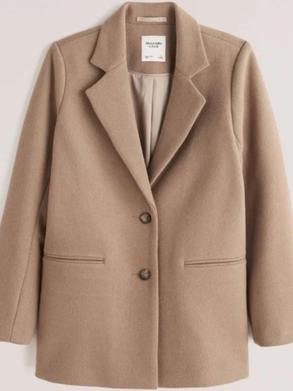 Abercrombie Wool Blend Blazer Coat Women's XS Petite Camel Brown Tan XSP